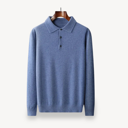 Langärmliger Strick-Polopullover für Herren | Loravelle 1