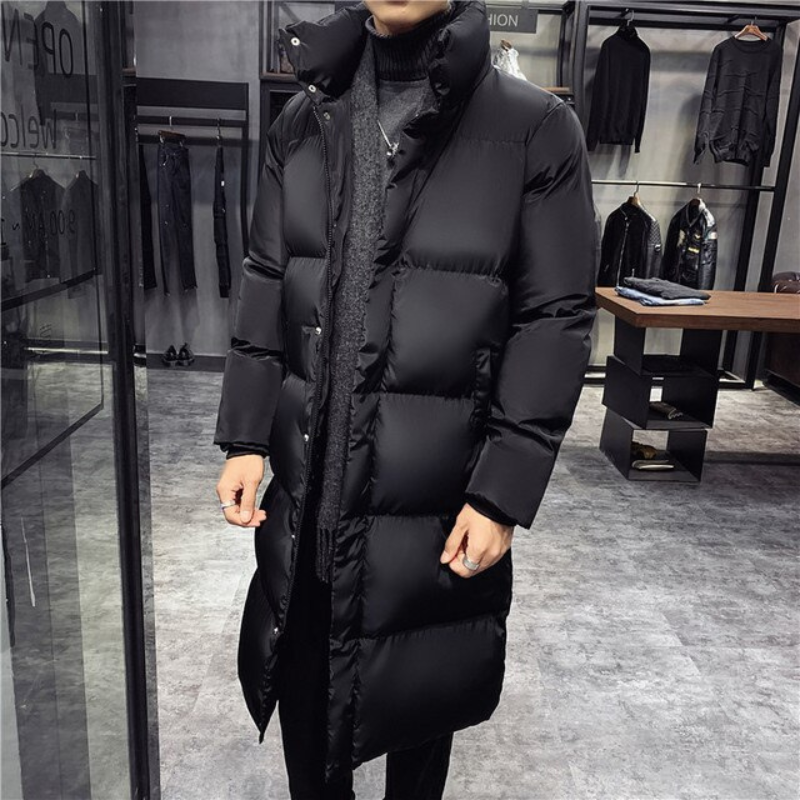 Lange Daunenjacke – Warmer Wintermantel mit Kapuze für Männer-Chaps Herrenmode