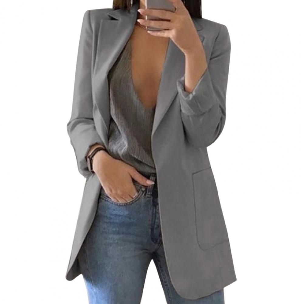 Lange Damenblazer Elegante Businessjacke Frauen