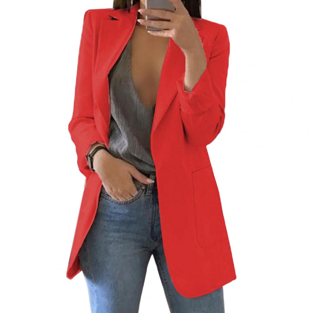Lange Damenblazer Elegante Businessjacke Frauen