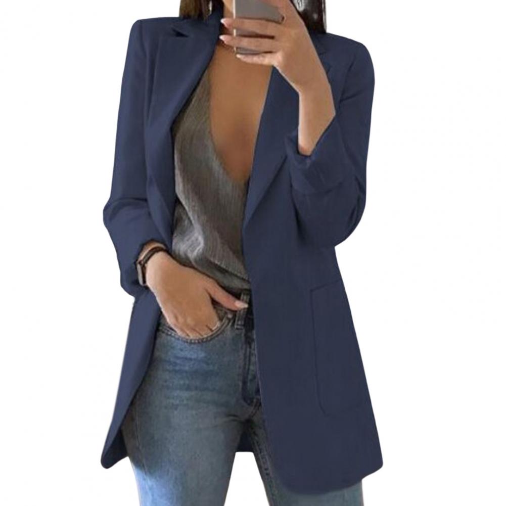 Lange Damenblazer Elegante Businessjacke Frauen