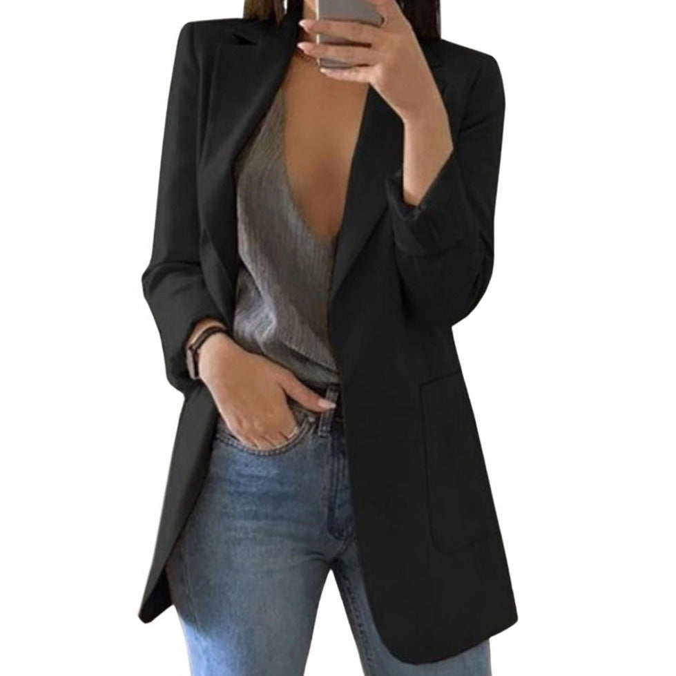 Lange Damenblazer Elegante Businessjacke Frauen - BerlinGlamour