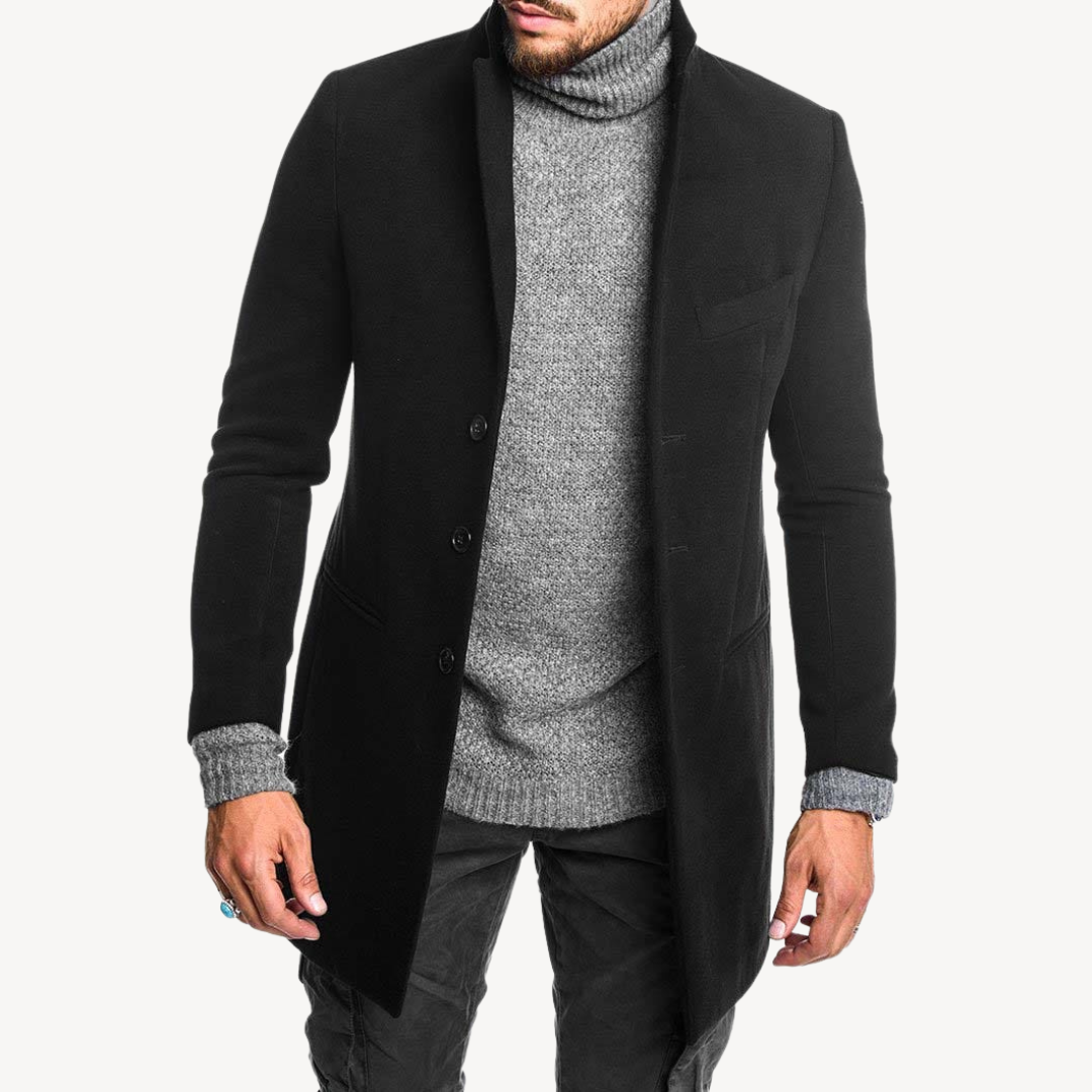 Langer Mantel aus Wollmischung für Herren | Loravelle 1