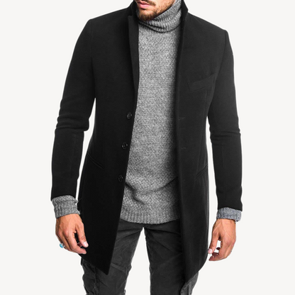 Langer Mantel aus Wollmischung für Herren | Loravelle 1