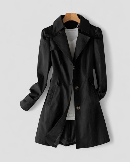 Langer, einreihiger, leichter Trenchcoat für Damen 0