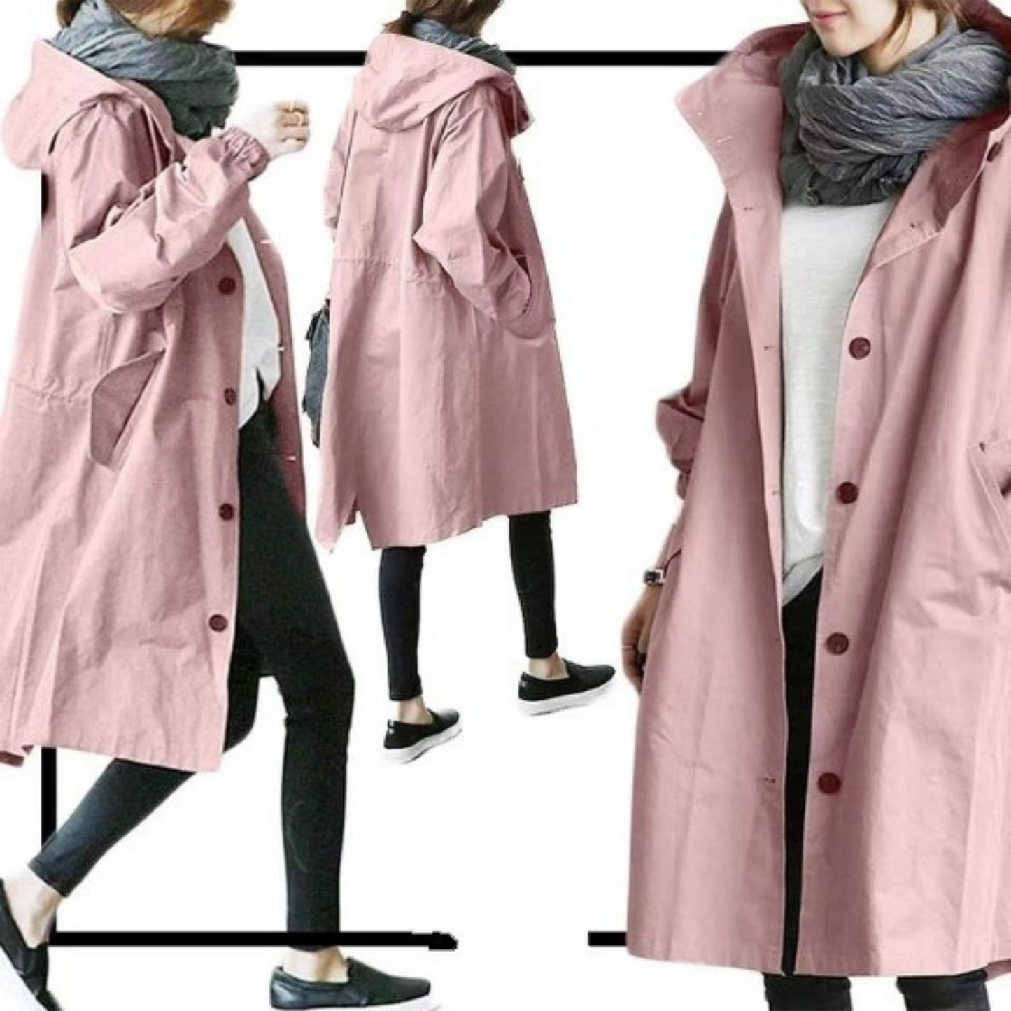 Wasserabweisender Trenchcoat Damen Herren Vielseitig