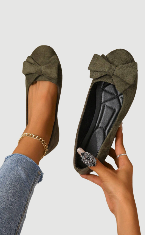 Ballerinas mit Schleife Damen Schuhe Bequem Elegant - BerlinGlamour