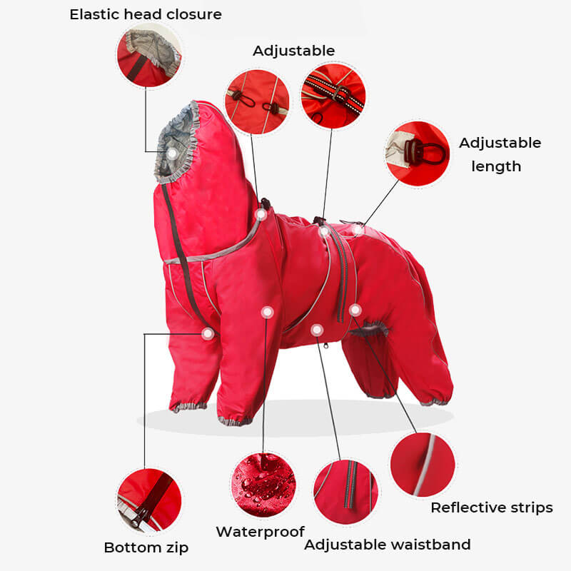 Wasserdichte Hundehülle Regenjacke Verstellbar Outdoor