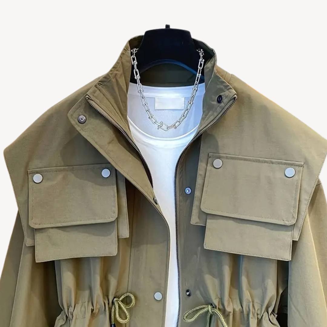 Lässige Utility-Jacke mit Taschen für Damen | Loravelle 3