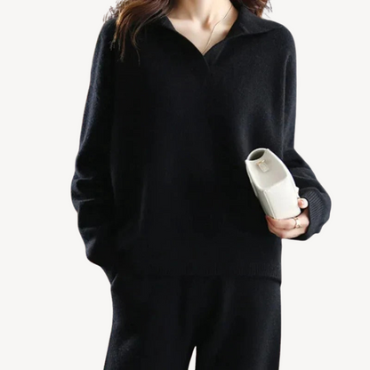 Lässiges Polo-Strickpullover-Set für Damen | Loravelle 2