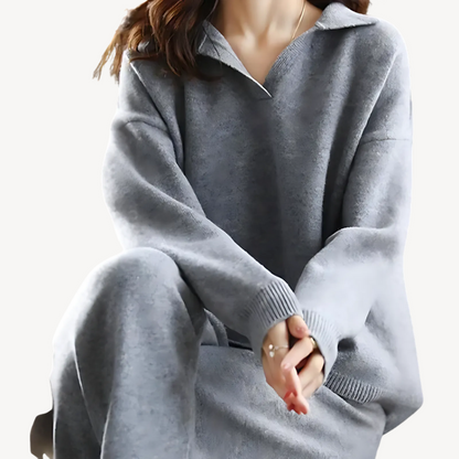 Lässiges Polo-Strickpullover-Set für Damen | Loravelle 3