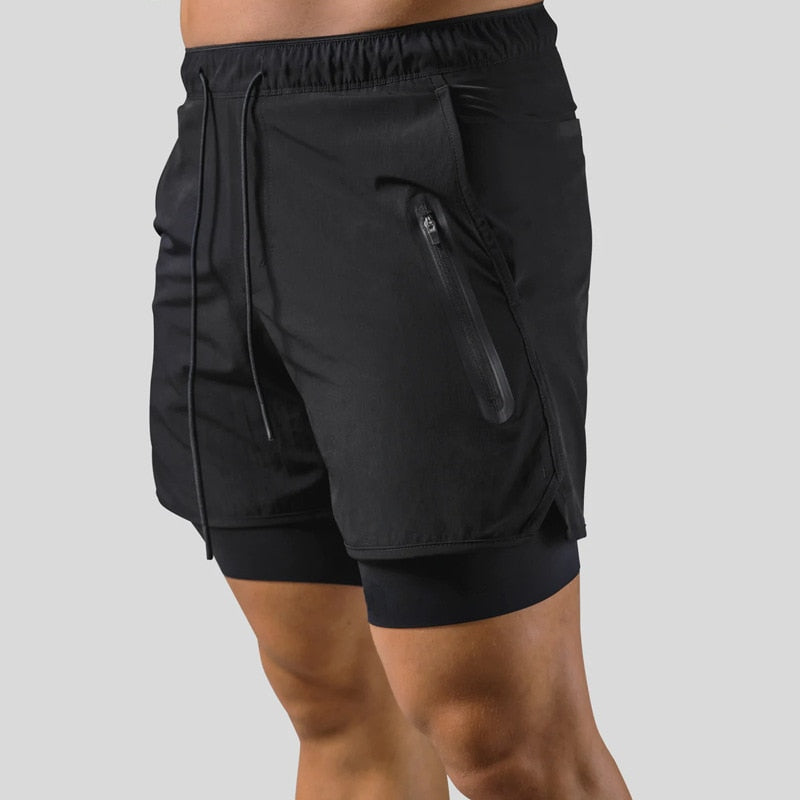 Herren Laufshorts 2-in-1 Sport Shorts mit Tasche - BerlinGlamour