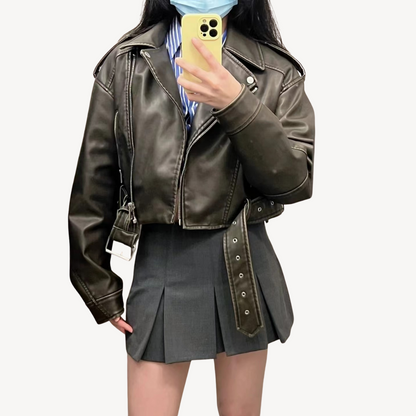 Leder-Bikerjacke für Damen | Loravelle 1
