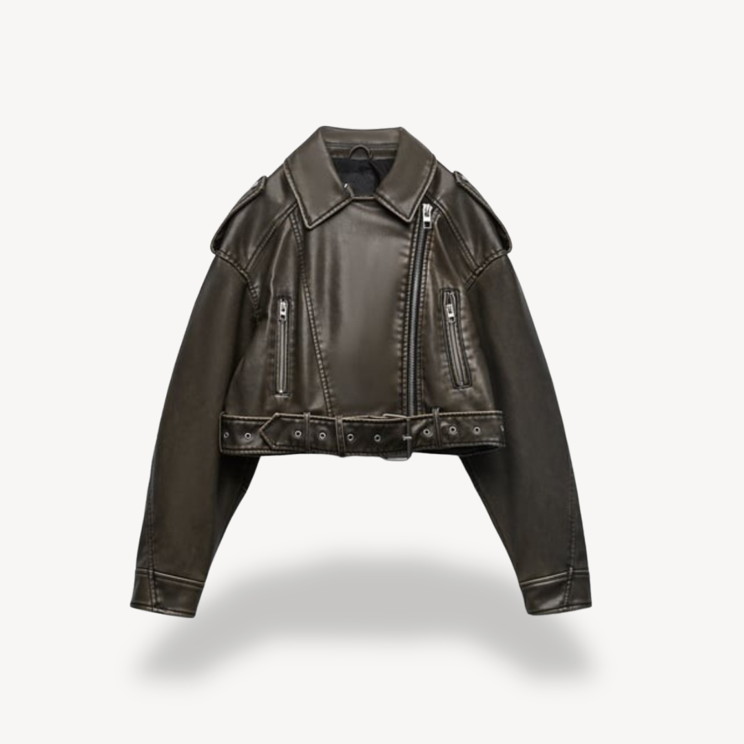 Leder-Bikerjacke für Damen | Loravelle 3