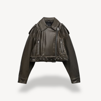 Leder-Bikerjacke für Damen | Loravelle 3
