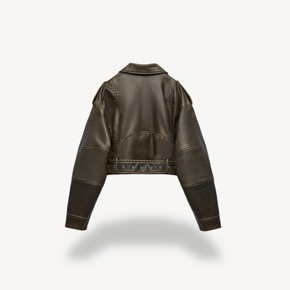 Leder-Bikerjacke für Damen | Loravelle 5