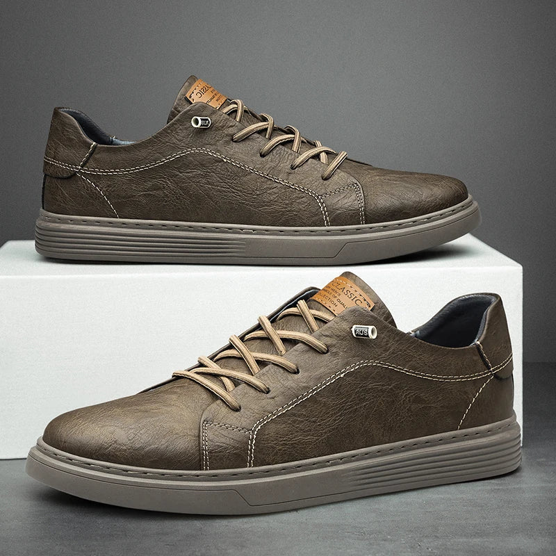 Leder-Sneaker | Alltag | Laufen | Slipper-Sneaker | Herrenschuhe-Braun-36-Chaps Herrenmode