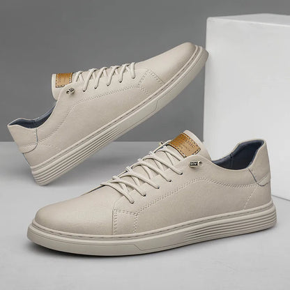 Leder-Sneaker | Alltag | Laufen | Slipper-Sneaker | Herrenschuhe-Weiß-36-Chaps Herrenmode