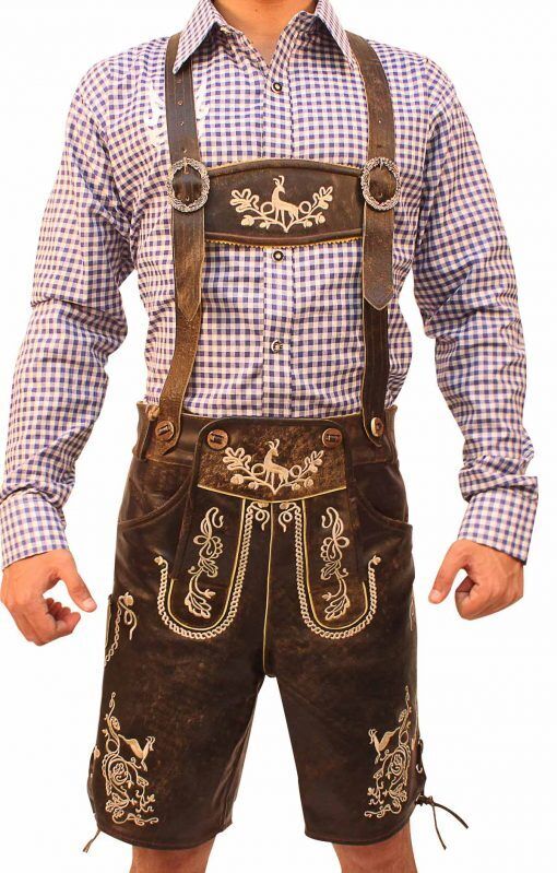 Traditionelle Lederhosen Outfit Braun Oktoberfest - BerlinGlamour