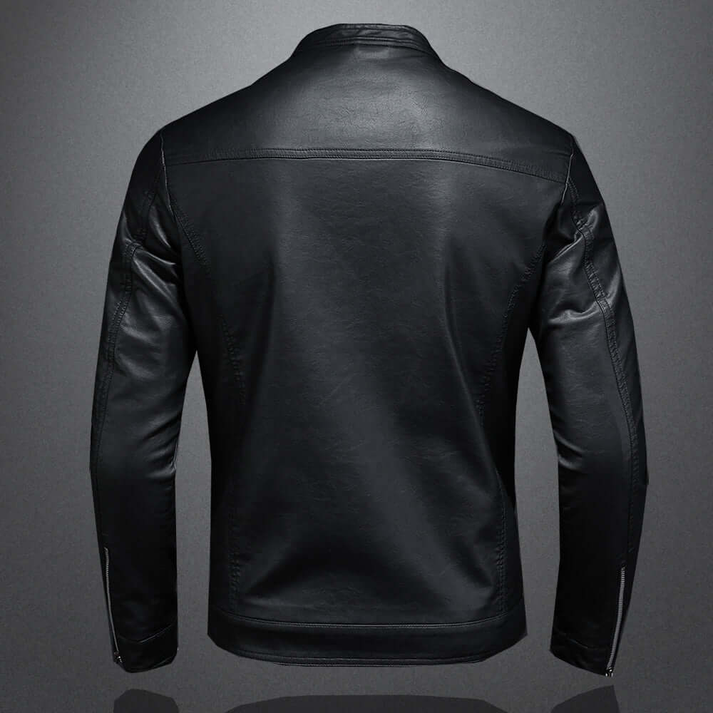 Herren Lederjacke Biker Style Reißverschluss - BerlinGlamour