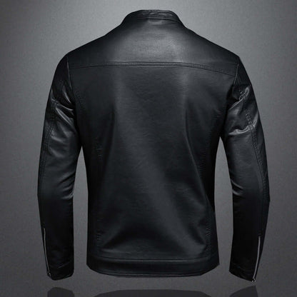 Herren Lederjacke Biker Style Reißverschluss - BerlinGlamour