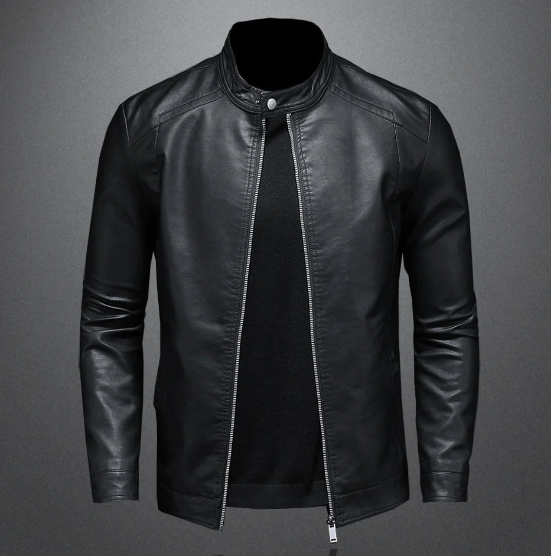 Herren Lederjacke Slim Fit Reißverschluss Biker Stil - BerlinGlamour