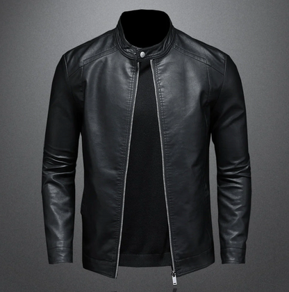 Herren Lederjacke Slim Fit Reißverschluss Biker Stil - BerlinGlamour
