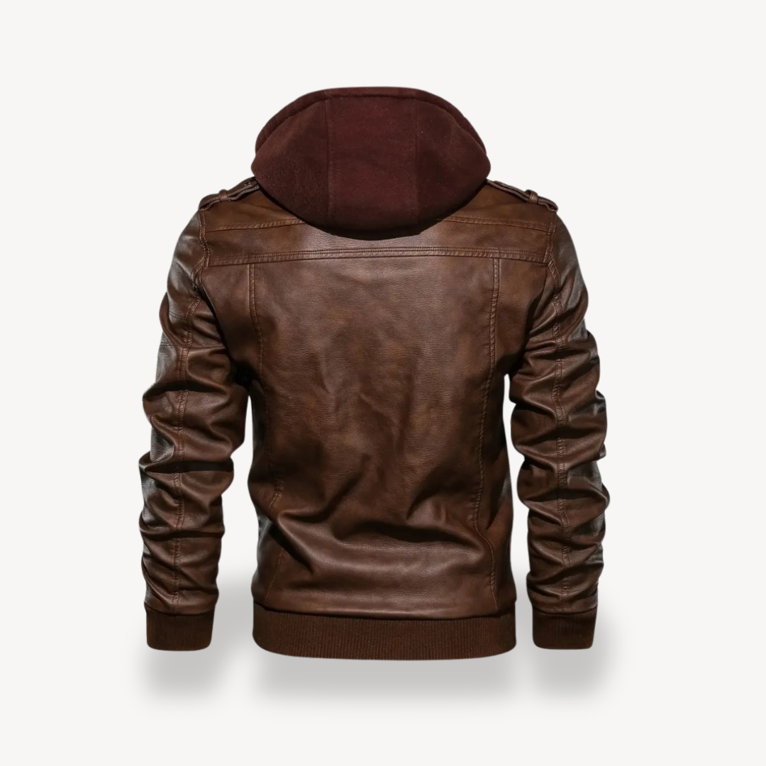 Lederjacke mit Kapuze für Herren | Loravelle 4