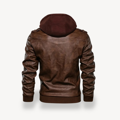 Lederjacke mit Kapuze für Herren | Loravelle 4