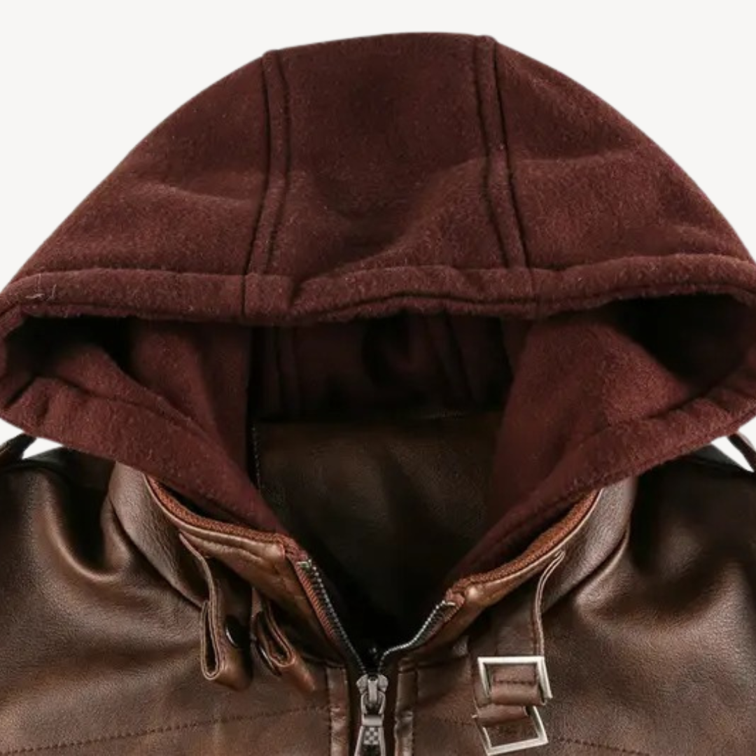 Lederjacke mit Kapuze für Herren | Loravelle 5