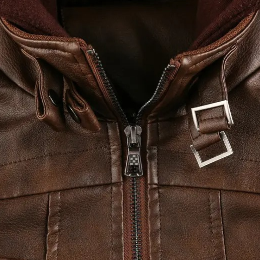 Lederjacke mit Kapuze für Herren | Loravelle 6