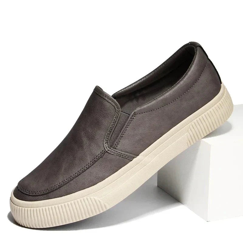 Lederschuhe - Bequeme Herren-Schuhe mit Gummisohle-Grau-38-Chaps Herrenmode