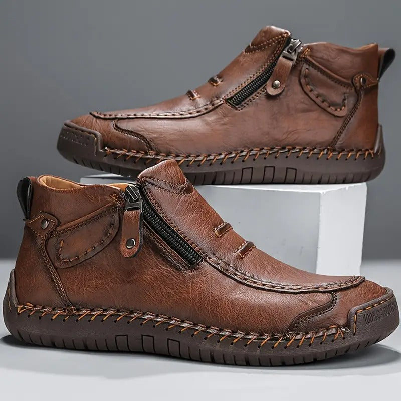 Rutschfeste Herrenschuhe Orthopädische Lederschuhe Stiefel - BerlinGlamour