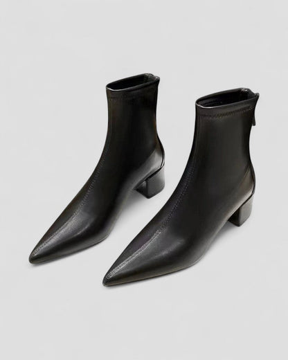 Lederstiefeletten mit Reißverschluss hinten und Blockabsatz 2