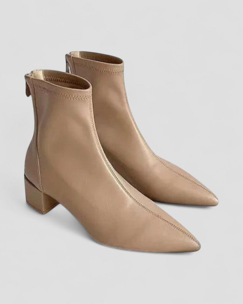 Lederstiefeletten mit Reißverschluss hinten und Blockabsatz 3