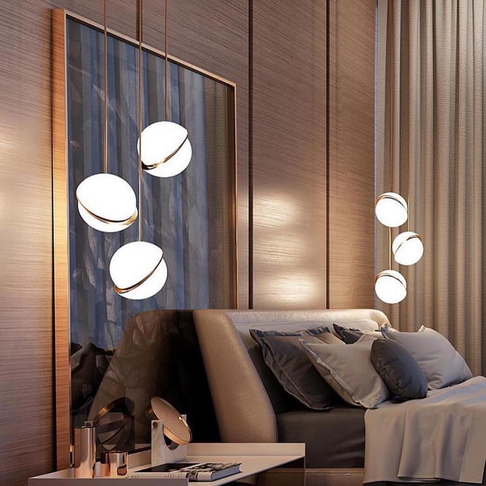 Luxus Pendelleuchte Acryl Messing Mondlicht Lampe Modern - BerlinGlamour