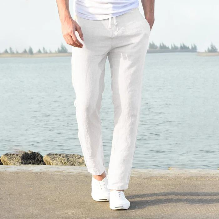 Herren Leinenhosen Sommer Beige Leicht - BerlinGlamour