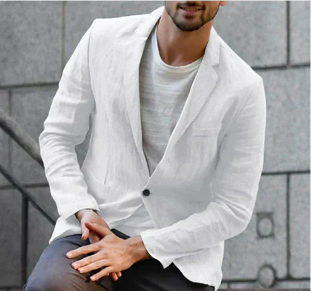Herren Blazer Leicht Leinen Einreihig Modern - BerlinGlamour