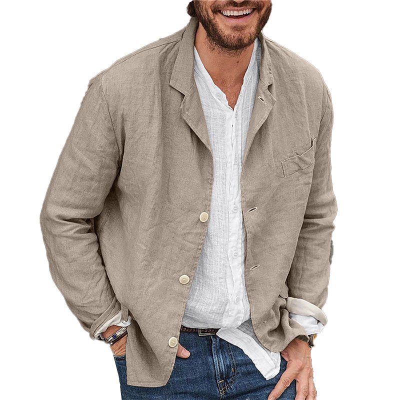 Leinenblazer Leicht Lockere Passform Herrenjacke Sommer - BerlinGlamour