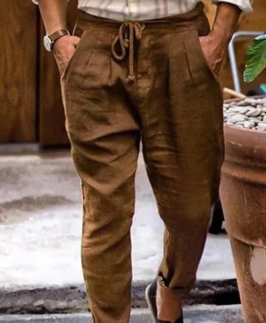 Leinenhose Herren Bequem Loose Fit Sommer - BerlinGlamour