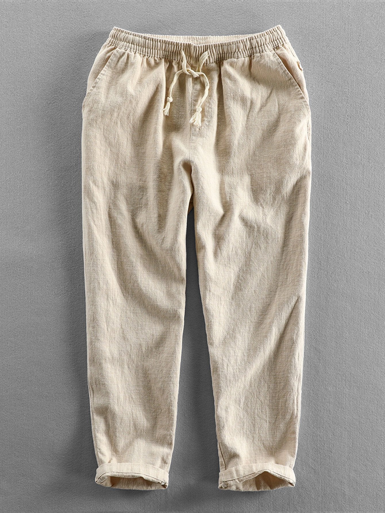 Herren Leinenhose Bequem Elastischer Bund Lockere Passform - BerlinGlamour