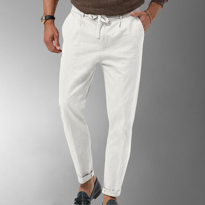 Herren Leinenhose Sommer Bequem Kordelzug - BerlinGlamour