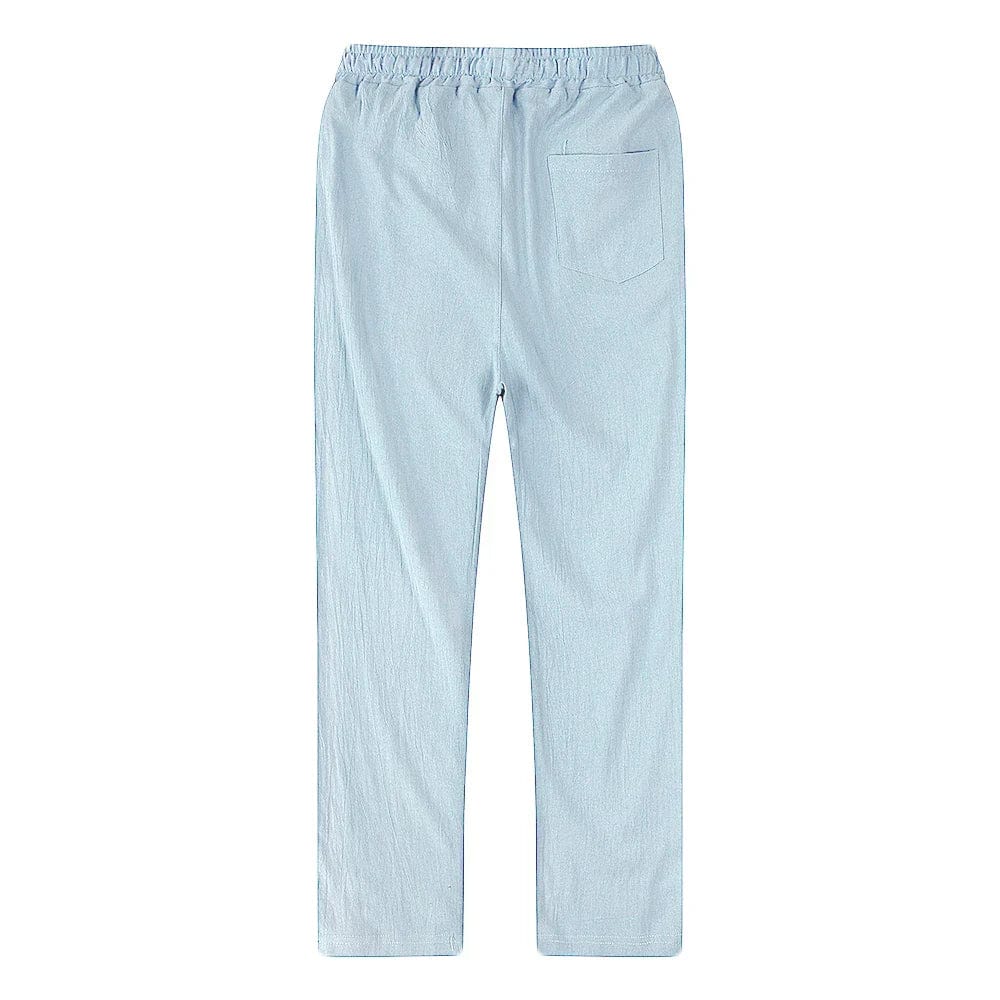 Leinenhose – Kordelzug – gerades Bein – Sommerhose – Herrenhose-Chaps Herrenmode