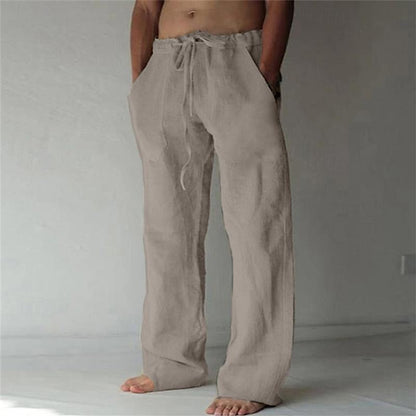 Leinenhose – Locker sitzend – Kordzug – Sommerhose – Herren-Leinenhose-Chaps Herrenmode
