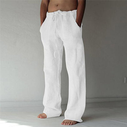 Herren Leinenhose Locker Sitzend Sommerhose Beige - BerlinGlamour