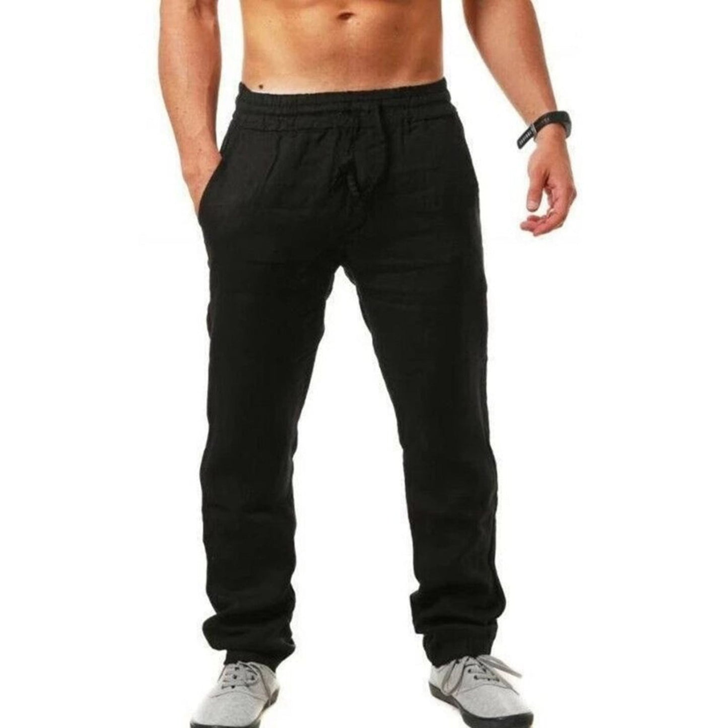 Herren Leinenhosen Elastisch Atmungsaktiv Sommerhose - BerlinGlamour