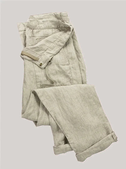 Leinenhosen für Männer mit Kordelzug und vielen Taschen - BerlinGlamour