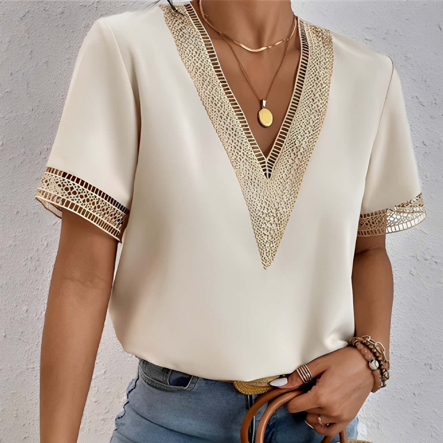 Damen Sommer Top Modern Leicht