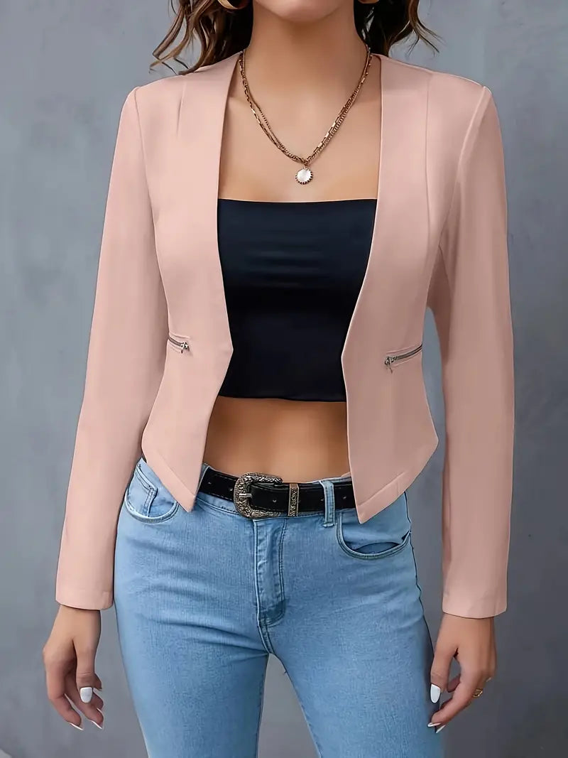 Moderner Blazer mit Reißverschlusstaschen Elegant