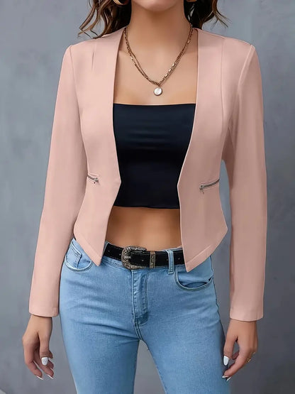 Moderner Blazer mit Reißverschlusstaschen Elegant